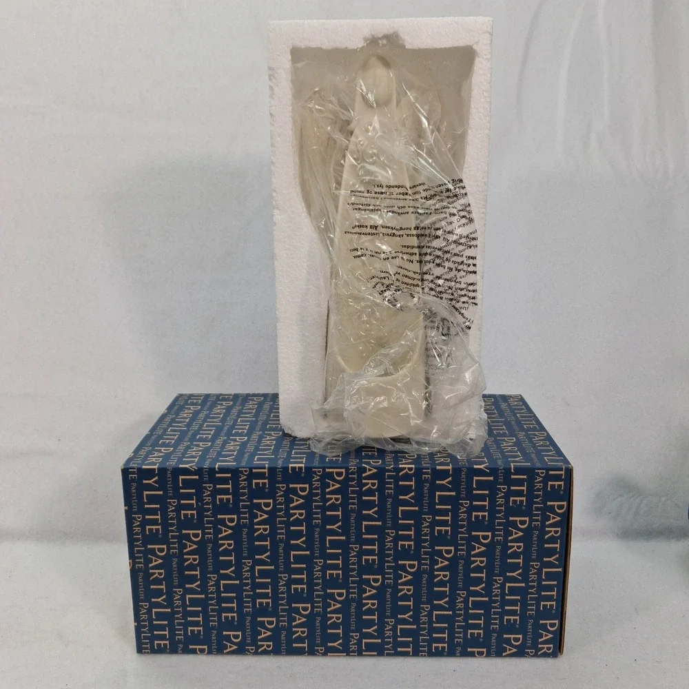 PartyLite Serenity Tealight Holder P9629 Cream Iridescent Angel NEW